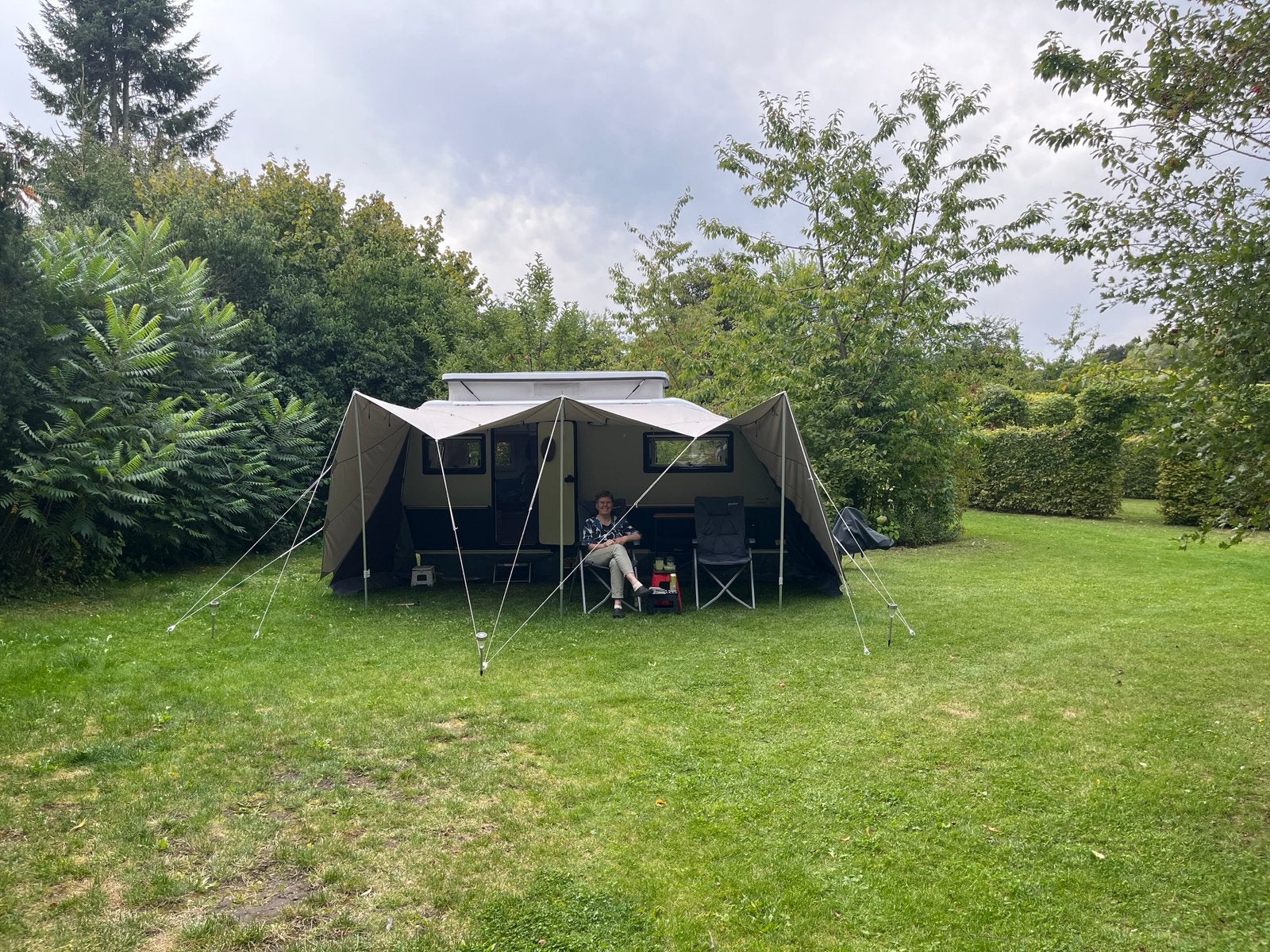 Originele De Waard luifel voor de Kip caravan, Caravans en Kamperen, Caravan accessoires, Ophalen, Gebruikt