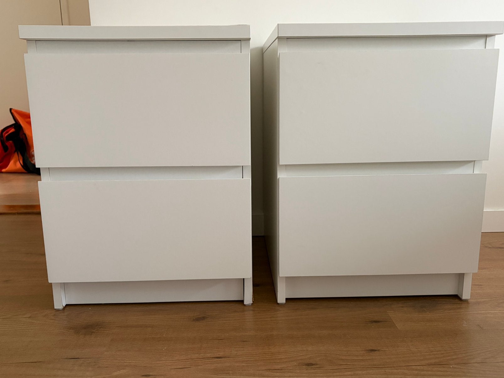 2 witte ikea nachtkastjes, Ophalen, Gebruikt, Minder dan 45 cm, Minder dan 55 cm