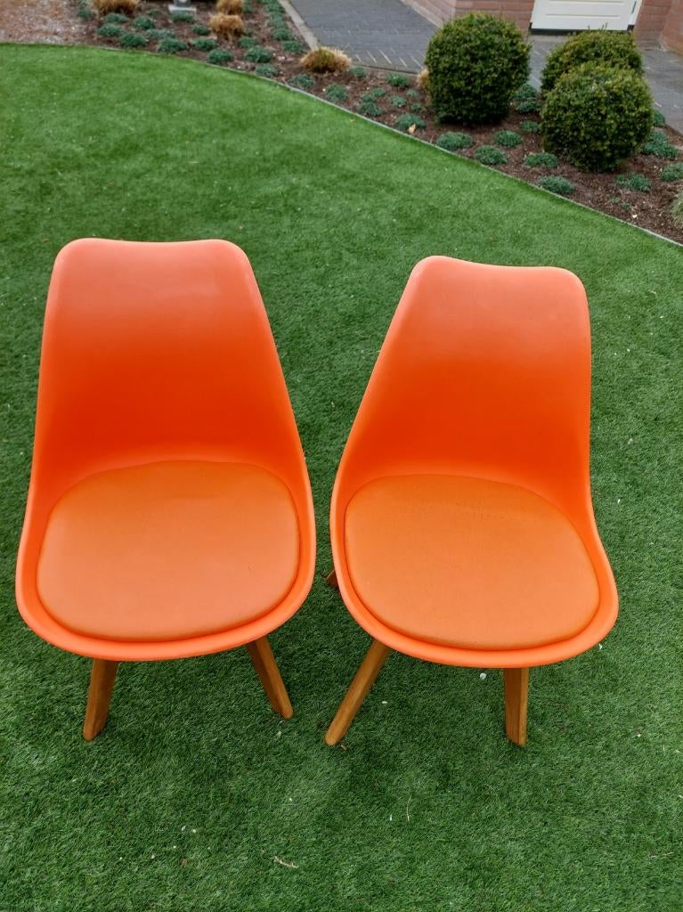 oranje kuipstoelen 2 stuks, Ophalen, Overige materialen, Gebruikt, Twee