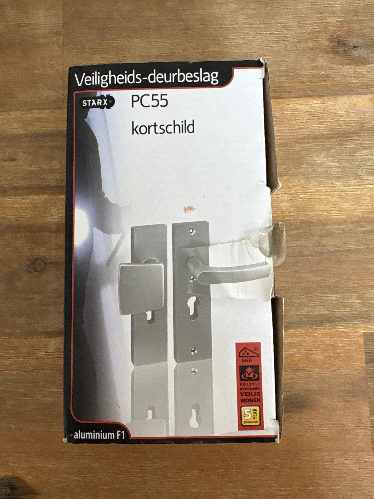 Starx Veiligheids-deurbeslag PC55 kortschild aluminium F1, Ophalen, Nieuw, Overige materialen, Klink of Kruk