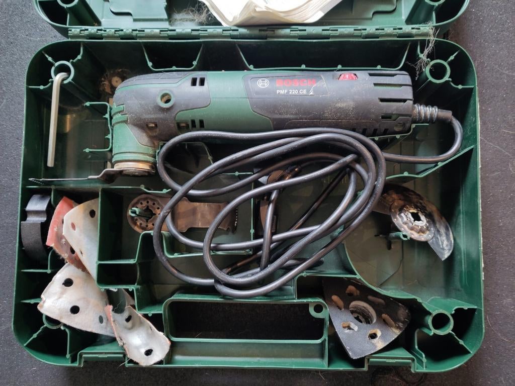 Bosch PMF 220 CE Multitool in koffer, Ophalen, Gebruikt, Minder dan 600 watt, Overige typen