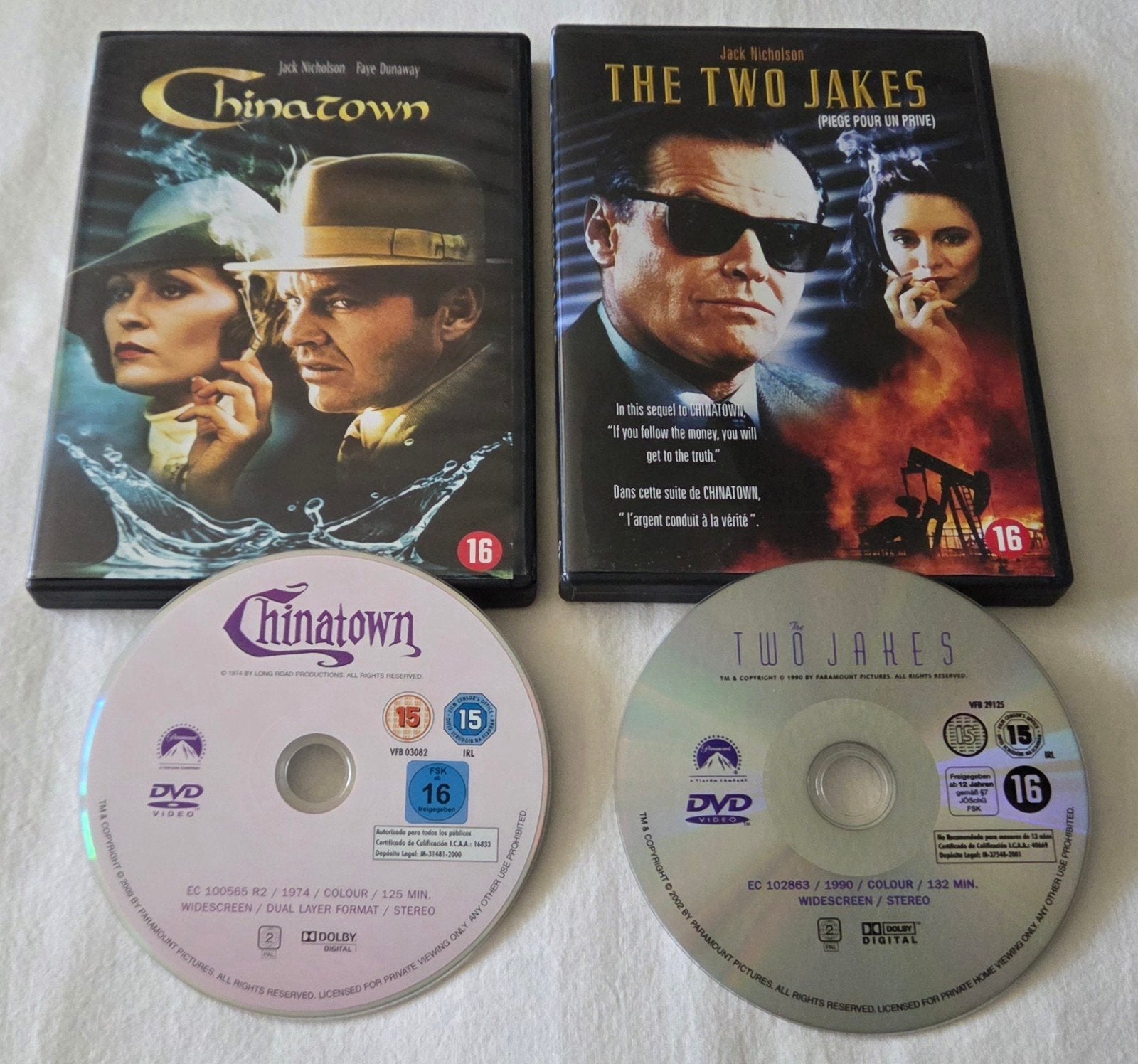 Jack Nicholson Chinatown & The Two Jakes Dvd's Classic, Alle leeftijden, Ophalen of Verzenden, Zo goed als nieuw, Actie en Avontuur