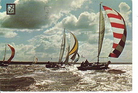 Ansichtkaart 	Zeilschip, Verzenden, 1960 tot 1980, Gelopen, Voertuig