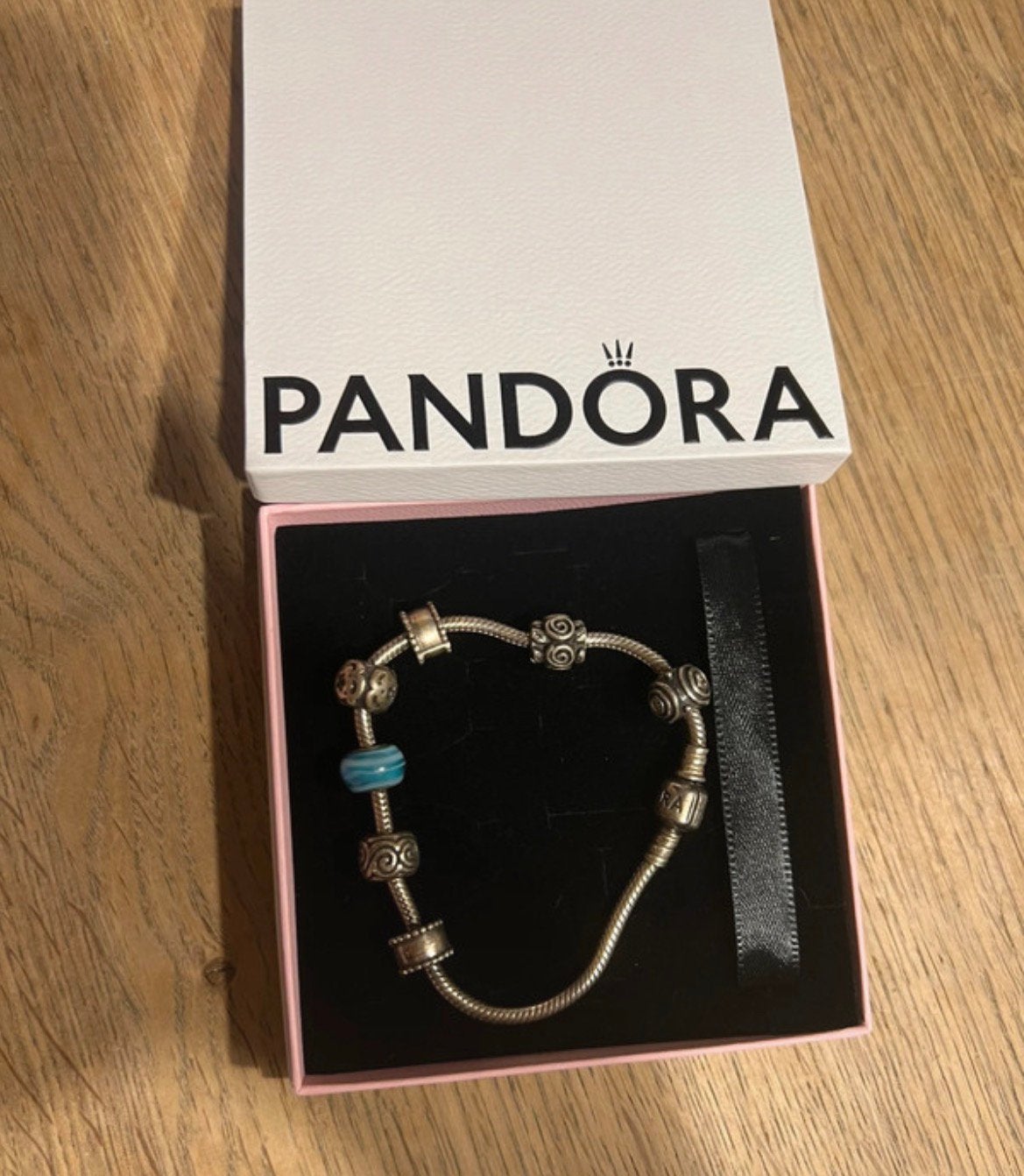 Pandora armband met bedels, Verzenden, Gebruikt, Zilver, Pandora