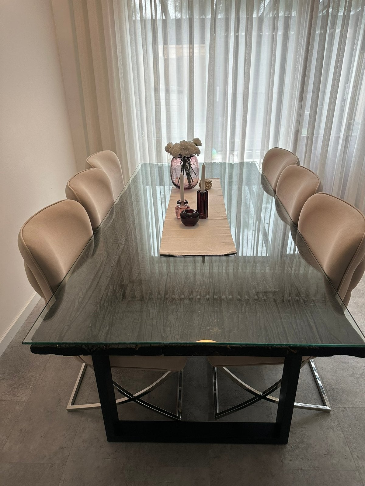Luxe complete eetkamer set inclusief 6 stoelen, Ophalen, Zo goed als nieuw