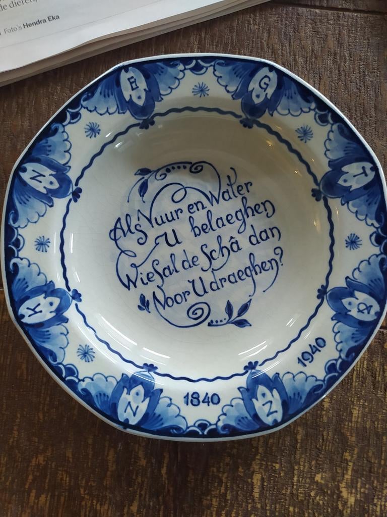 Delfts blauw herinneringsbord, Ophalen of Verzenden