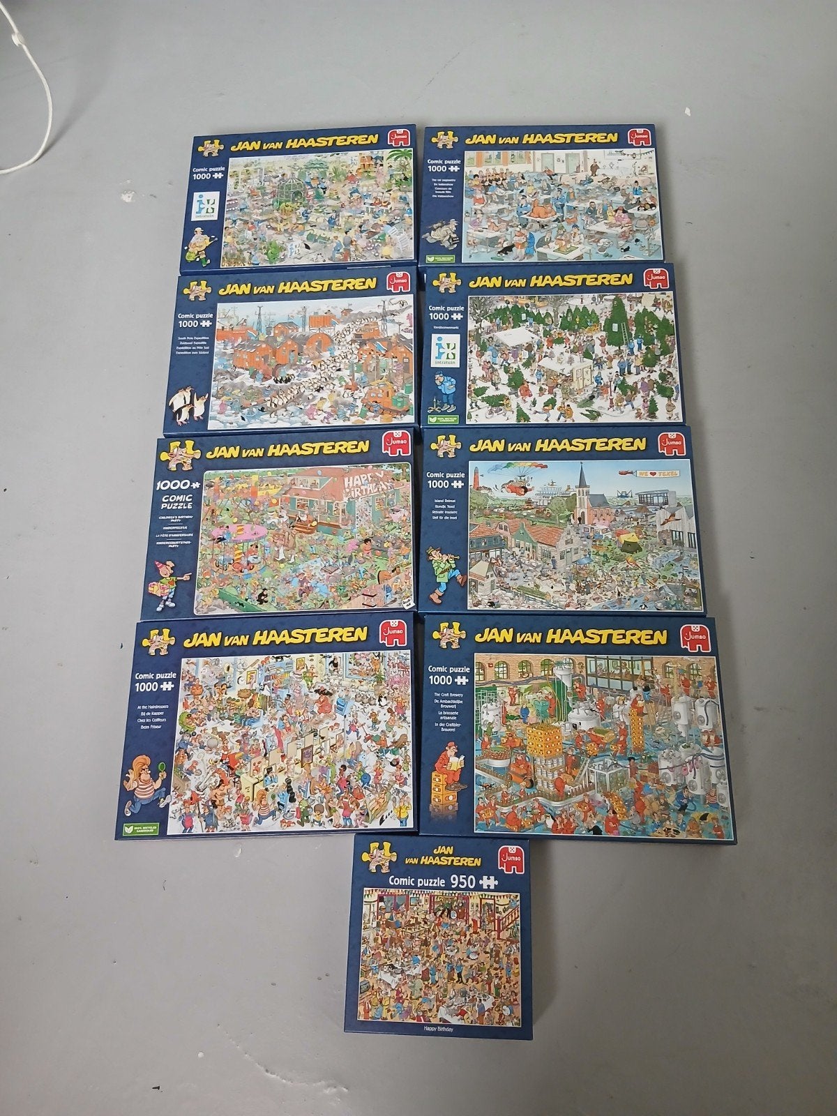 Jan van Haasteren puzzels - 9 stuks, compleet, Ophalen of Verzenden, 500 t/m 1500 stukjes, Zo goed als nieuw, Legpuzzel