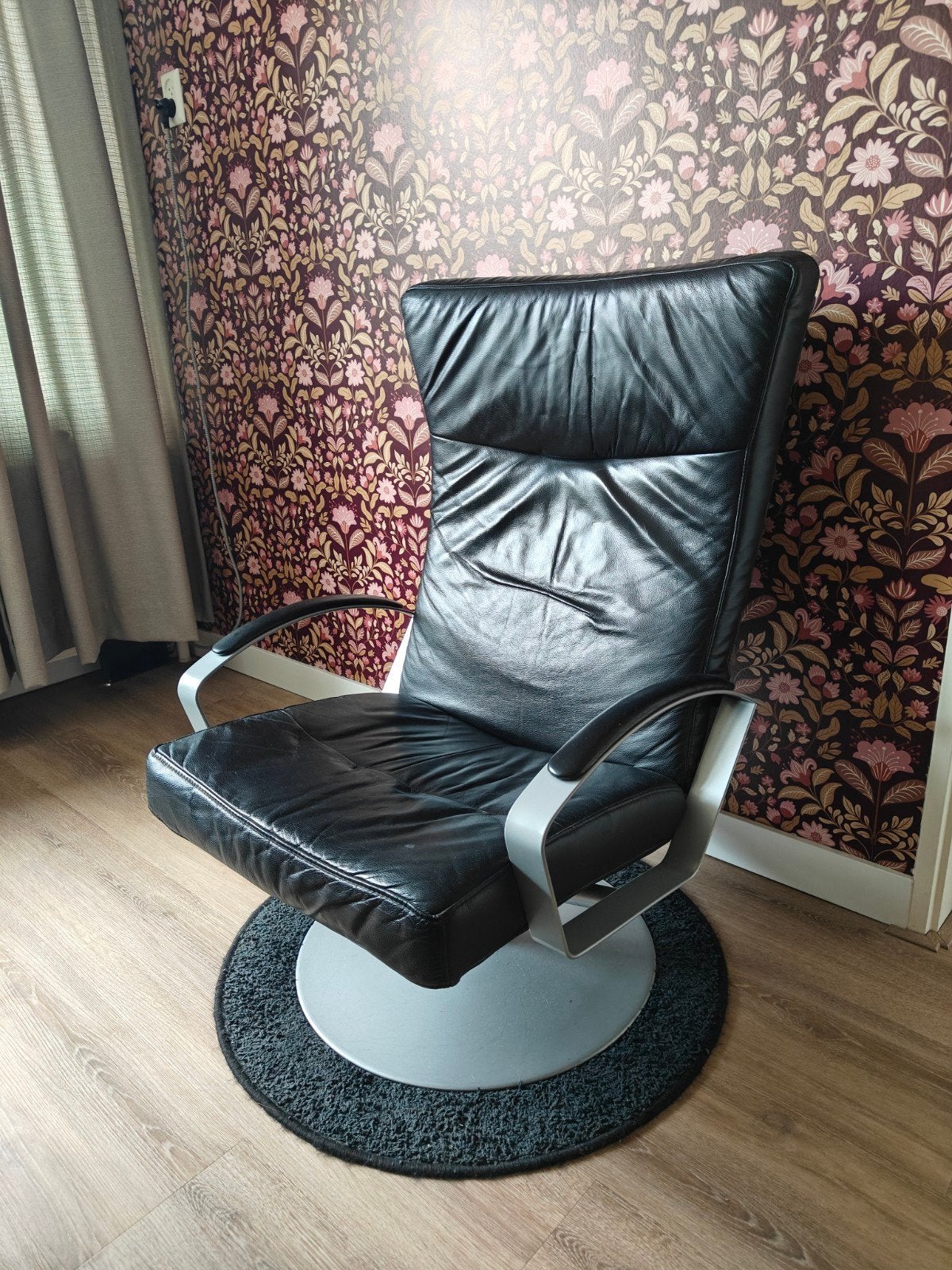 Leren relaxfauteuil - direct ophalen, Huis en Inrichting, Fauteuils, Ophalen, Gebruikt, Minder dan 75 cm, Leer