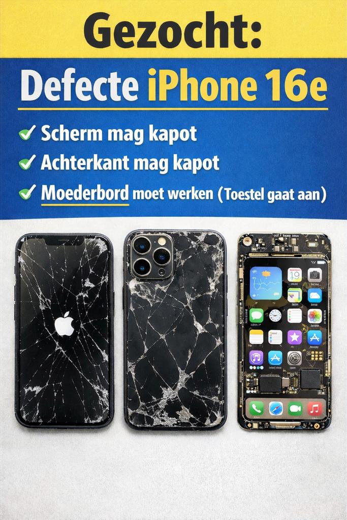 Gezocht: defecte iPhone & Samsung telefoons Ook partijen, Ophalen of Verzenden, Zo goed als nieuw