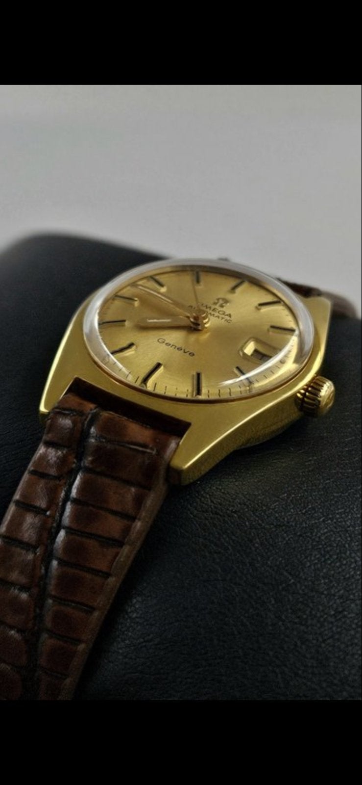 18K vergulde Omega Genève Automatic (1969) -full Geserviced, Overige merken, Polshorloge, Ophalen of Verzenden, Goud