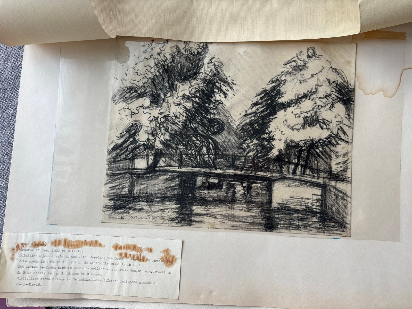 Schets van Rudi Bierman: Bruggertje (1952), Antiek en Kunst, Ophalen of Verzenden