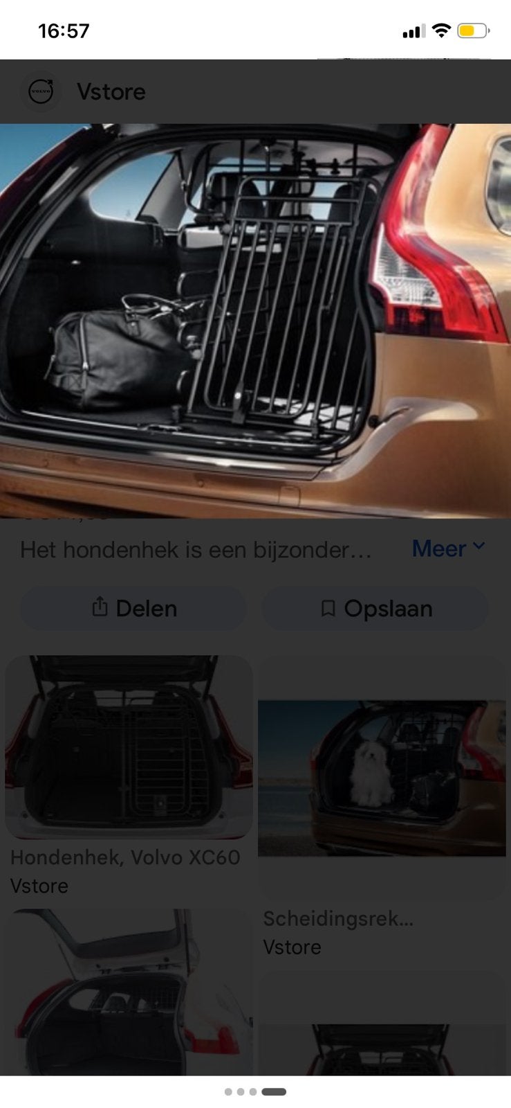 Origineel Volvo Hondenrek voor Volvo XC 60, model t/m 2017, Ophalen, Gebruikt
