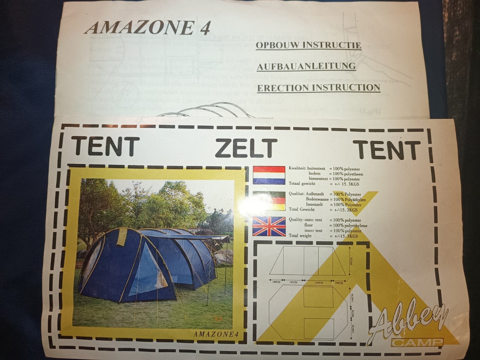 tent amazone 4, Ophalen of Verzenden, Gebruikt