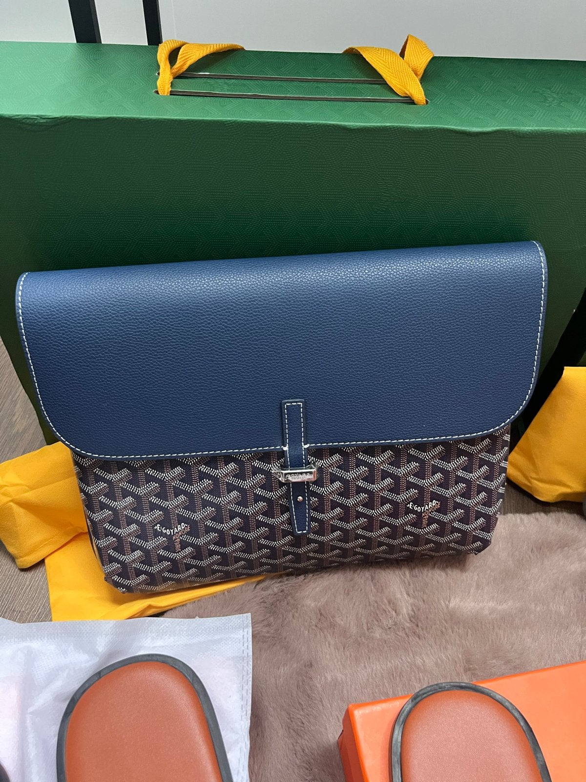 Goyard coursier tas, Ophalen of Verzenden, Zo goed als nieuw, Blauw
