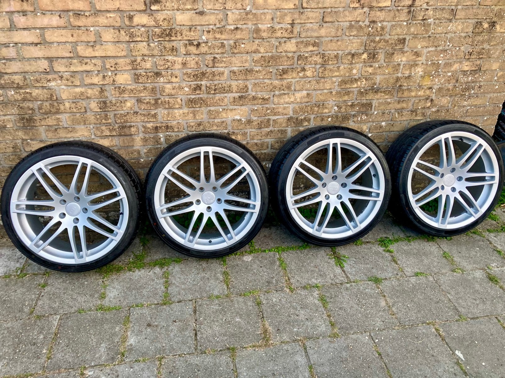 SUPERDIKKE 19 INCH AUDI RS4 VELGEN MET ZGAN BANDEN!!! 5x112, Gebruikt, Banden en Velgen, 235 mm, Personenwagen