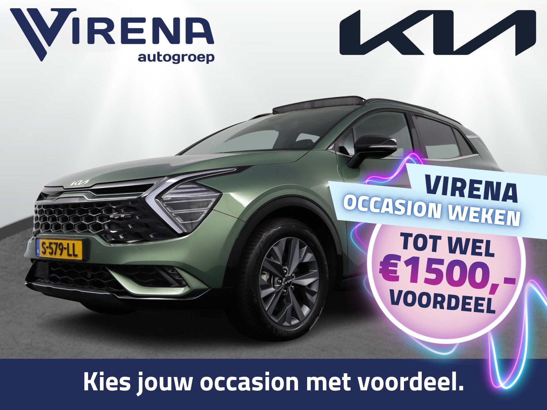 Kia Sportage 1.6 T-GDi Hybrid GT-Line - Trekhaak - Schuif-/k, Auto's, Dealer onderhouden, Gebruikt, 4 cilinders, Adaptive Cruise Control