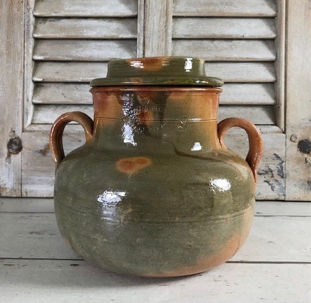 Provençaalse geglazuurde aardewerk daubiere kookpot, Antiek en Kunst, Ophalen of Verzenden