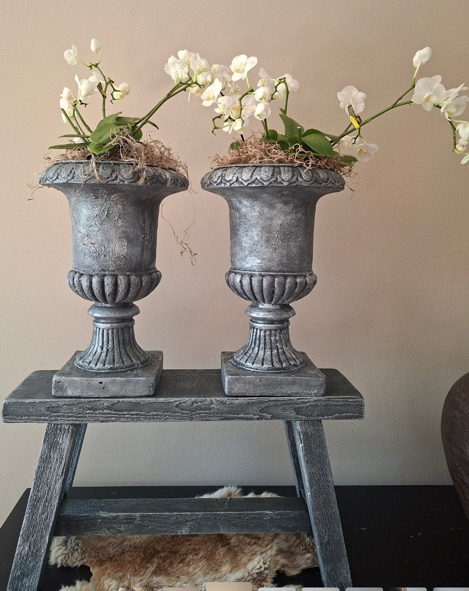 Decoratieve set: Bankje met potten en orchideeën, Ophalen, Nieuw
