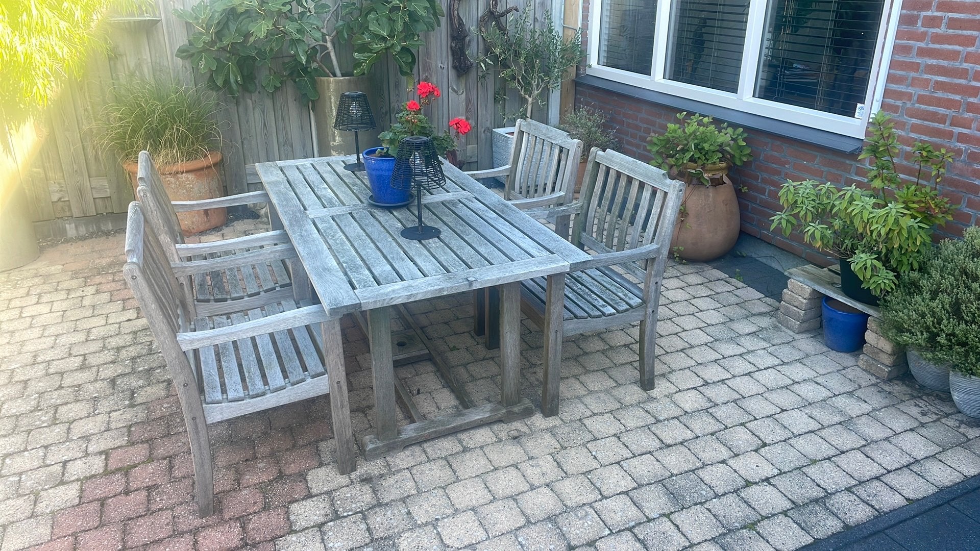 Tuin set, Ophalen, 4 zitplaatsen, Gebruikt, Teakhout