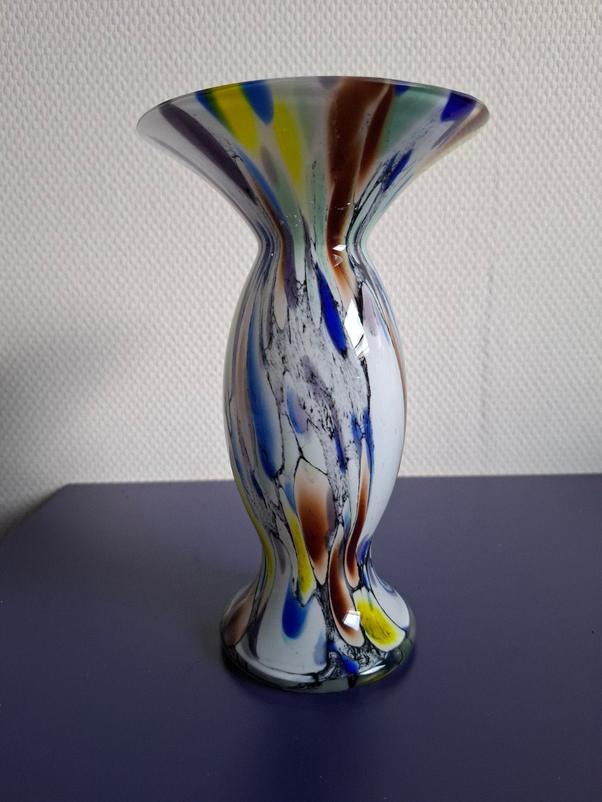 Kleurrijke Murano-stijl glazen vaas, Ophalen of Verzenden