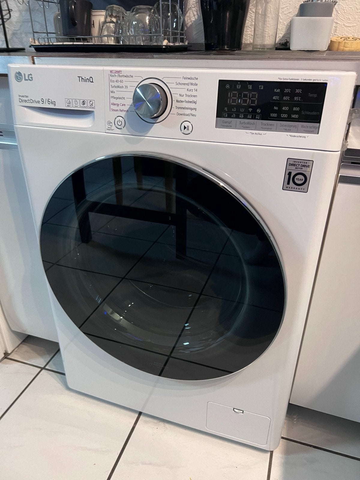 LG  9/6 kg Was-droogcombinatie | AI DD |  Steam | WiFi, 8 tot 10 kg, Ophalen, Gebruikt, 85 tot 90 cm