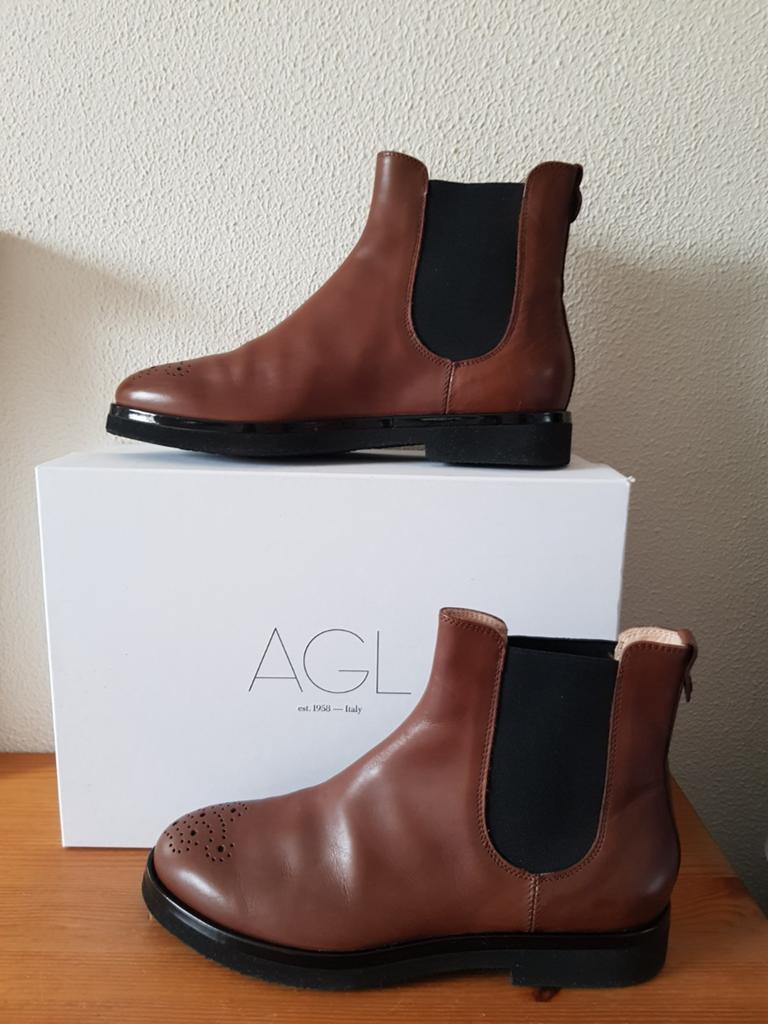 AGL bruine leren enkellaarzen maat 38 NIEUW!, Kleding | Dames, Schoenen, Bruin, AGL, Lage of Enkellaarzen, Nieuw