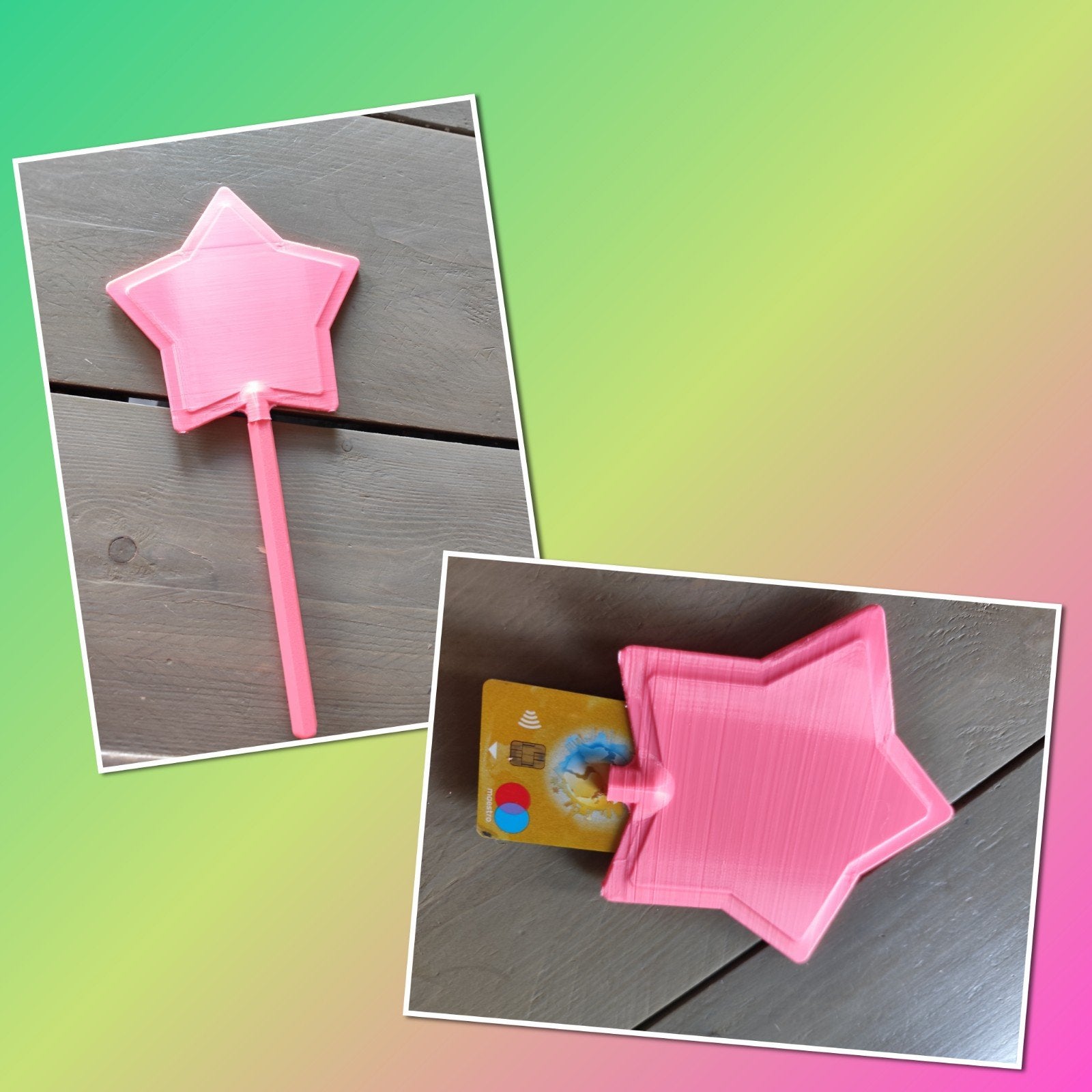 Roze toverstaf pinpas houder - 3D geprint, Ophalen of Verzenden, Nieuw, Meisje