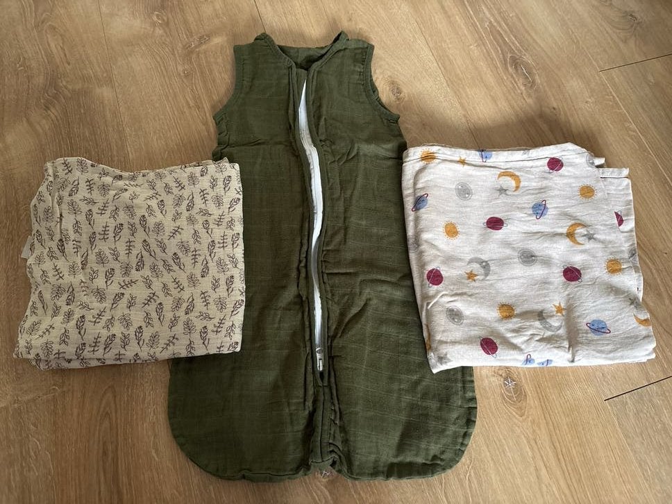 Slaapzak en 2 lakens - zomer set, Kinderen en Baby's, Ophalen, Nieuw, 70 tot 85 cm, Slaapzak