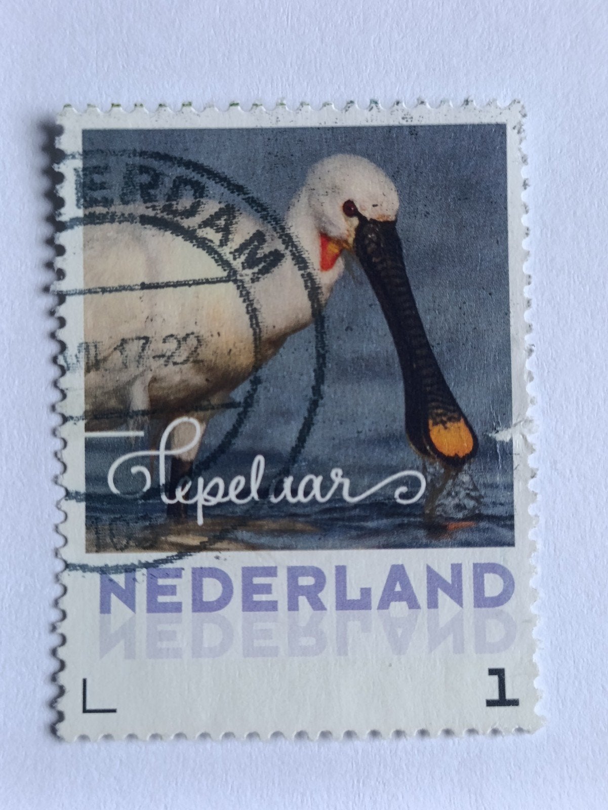 Persoonlijke postzegel Lepelaar gestempeld 1972, Ophalen of Verzenden, Na 1940, Gestempeld