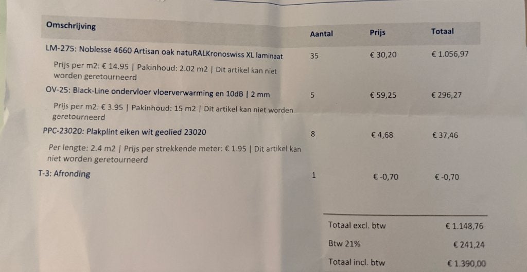 Laminaat, Ophalen, Zo goed als nieuw, Beige, 10 tot 25 m²