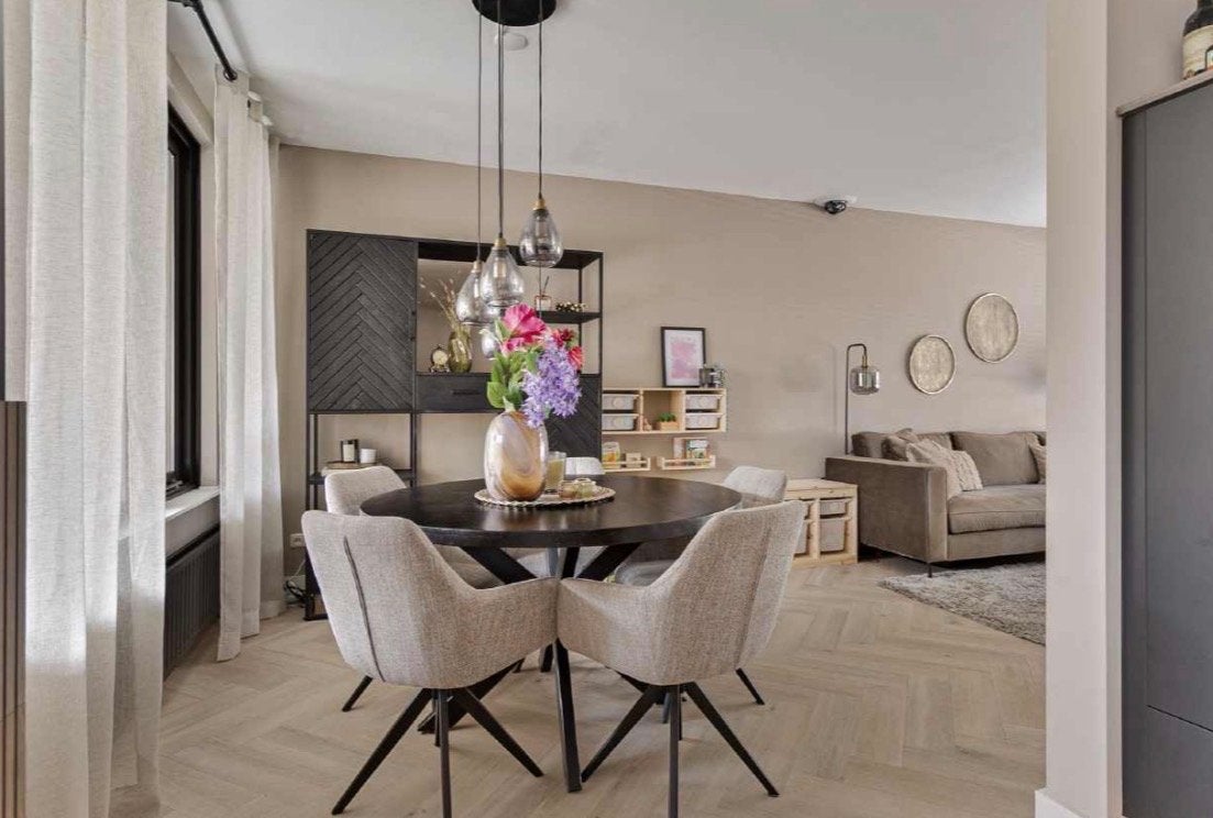 Mango houten meubelset: TV meubel, vakkenkast, eettafel, Huis en Inrichting, Ophalen, Gebruikt