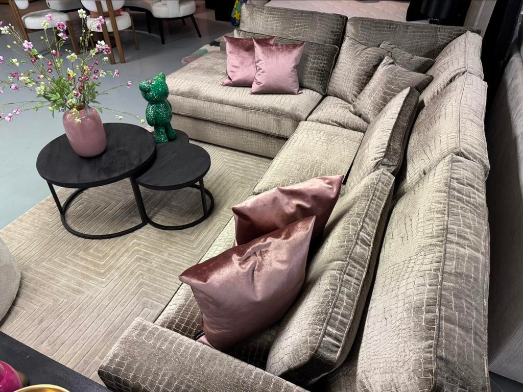Luxe Velvet Croco Hoekbank Pocket 250x310cm NIEUW Uniek, Huis en Inrichting, Eric Kuster - Hotel Chique, Info@oosterbaanwonen.nl