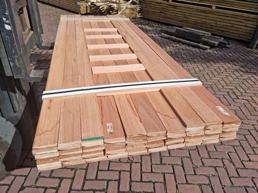 86 Meranti planken / latten geschaafd 1.2x9.0 cm - nr: HP722, Ophalen, Planken, Nieuw, Hardhout