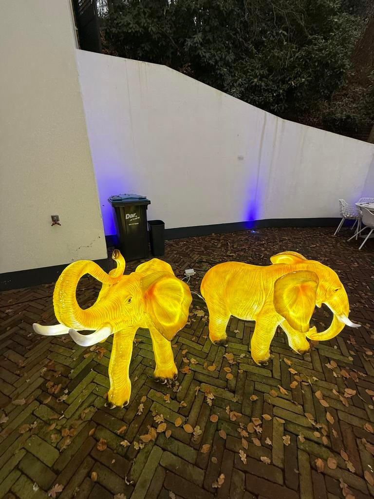 Verlichte Olifant Sculpturen, voor binnen en buiten gebruik, Minder dan 50 watt, Ophalen of Verzenden, Led, Netvoeding