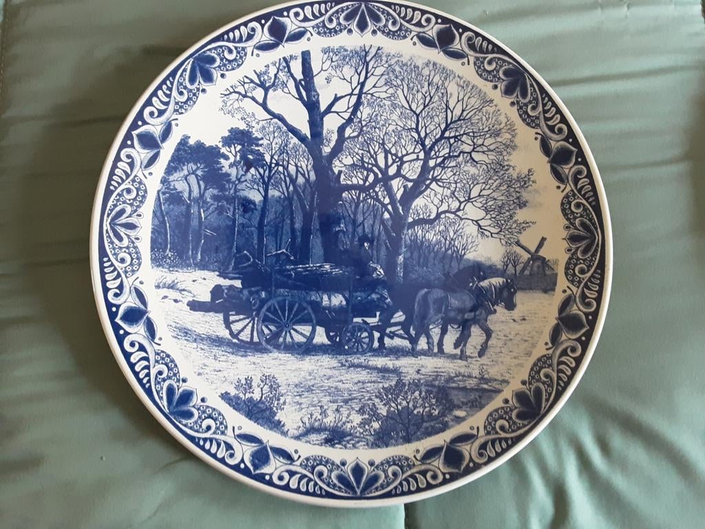 Verschillende diverse delfs blauwe borden, Ophalen