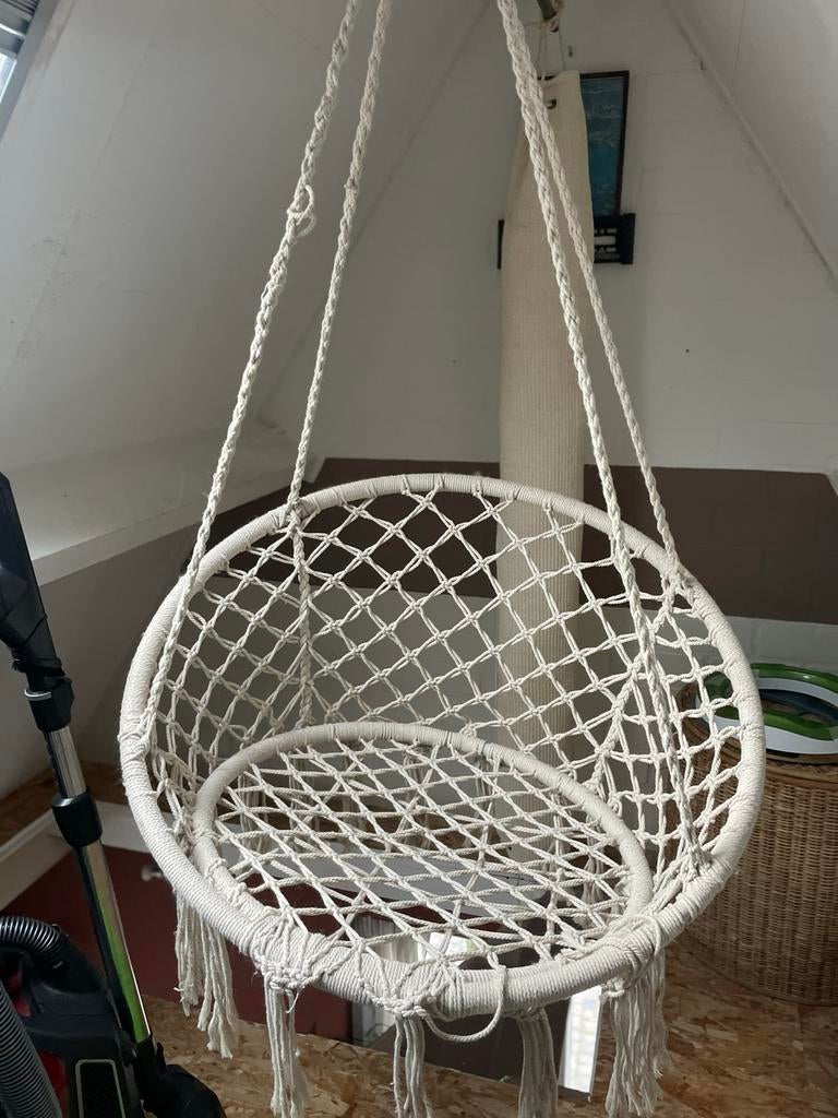 Beige bohemian hangstoel, Ophalen, Bruin, Zo goed als nieuw, Eén