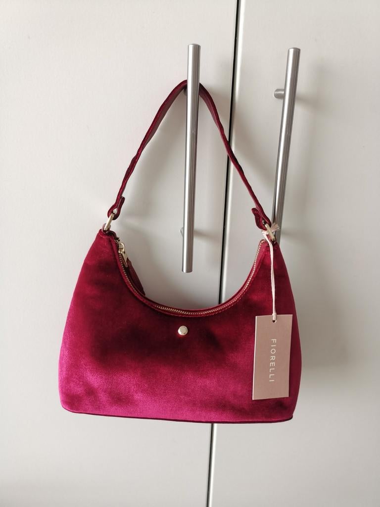 Fiorelli Roze Fluwelen Schoudertas - Nieuw!, Ophalen of Verzenden, Nieuw, Roze, Schoudertasje