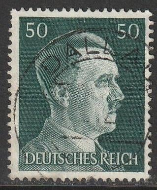 Rijk 1941 796 Hitler 50p, Gest, Ophalen of Verzenden, Overige periodes, Gestempeld
