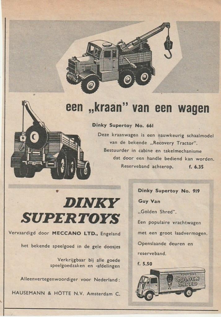 Retro reclame 1957 Dinky Toys Guy van Golden Shred auto, Verzenden, Overige typen