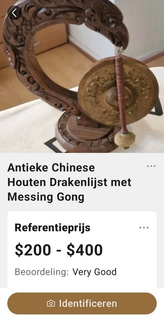 Antieke Chinese Gong met Drakenstandaard, Ophalen of Verzenden