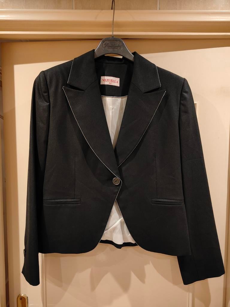 Zwart Vezuella Colbertje - Maat 42, Kleding | Dames, Zwart, Maat 42/44 (L), Vezuella, Ophalen of Verzenden