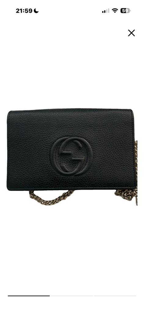 Gucci soho leather clutch, Ophalen of Verzenden, Zo goed als nieuw, Zwart