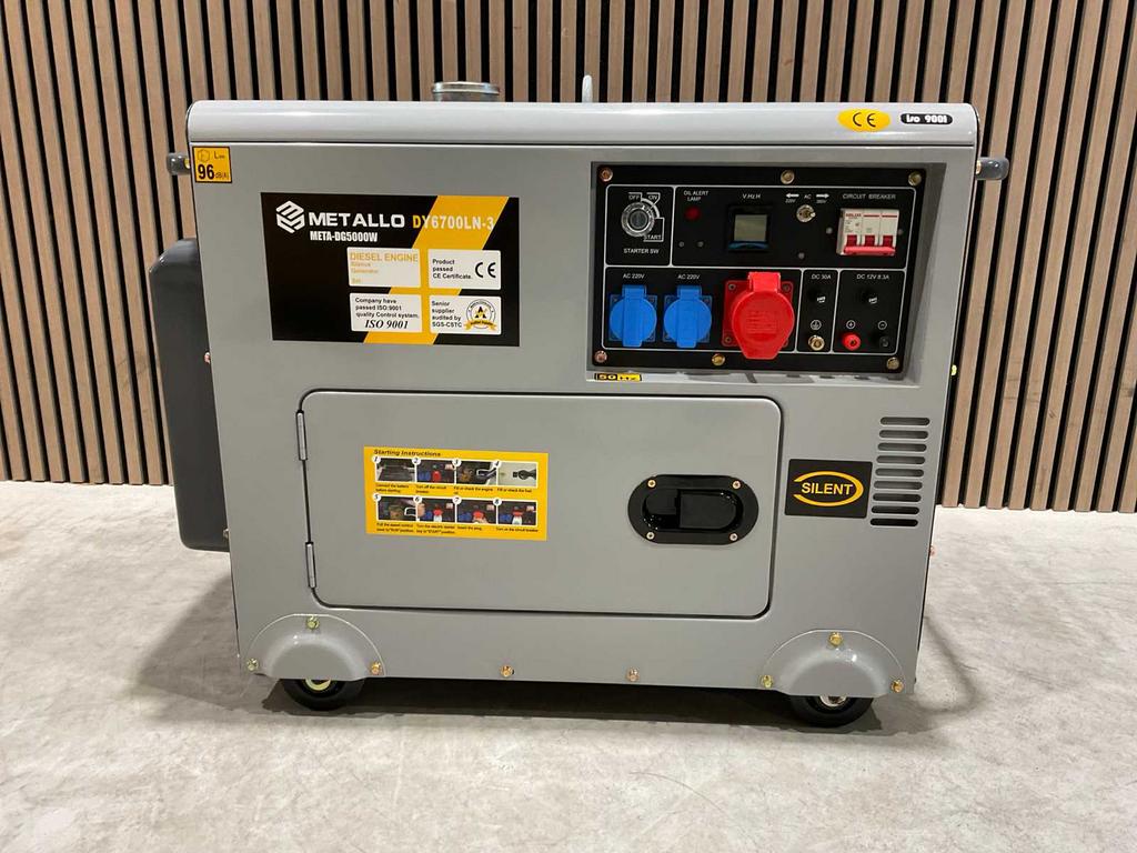 Metallo META-DG5000W diesel Stroomgenerator nieuw in doos ‼️, Ophalen, Dieselolie, Geluidgedempt, Nieuw