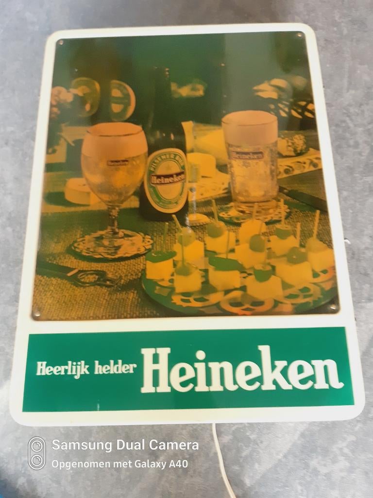 Mooie oude heerlijk heerlijk Heineken verlichting, Ophalen of Verzenden