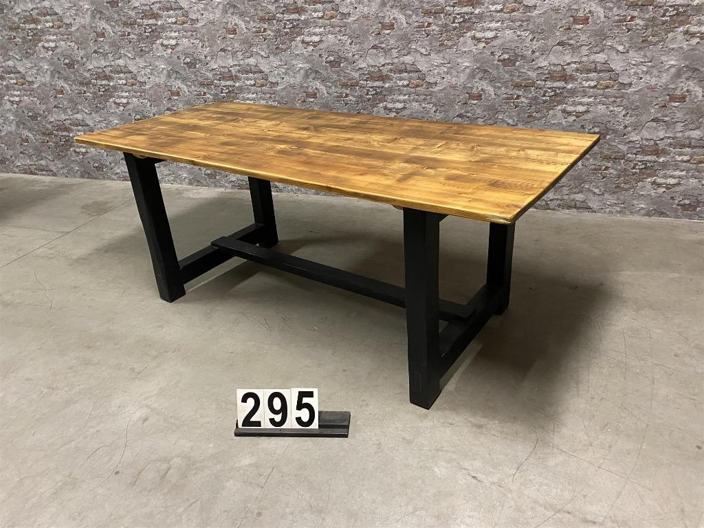 industriële houten tafel nr.295, Info@antiekgroothandel.com, Vijf personen of meer, 7602RG, Rechthoekig