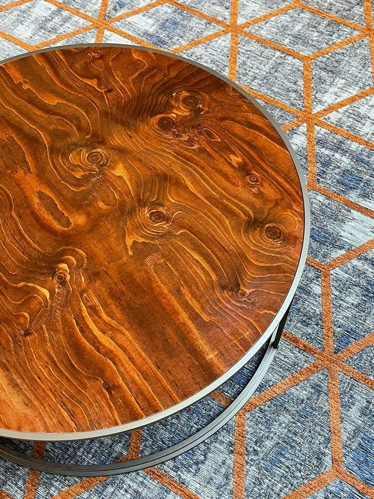 Leolux Gloss salontafel, Ophalen, Rond, Eikenhout