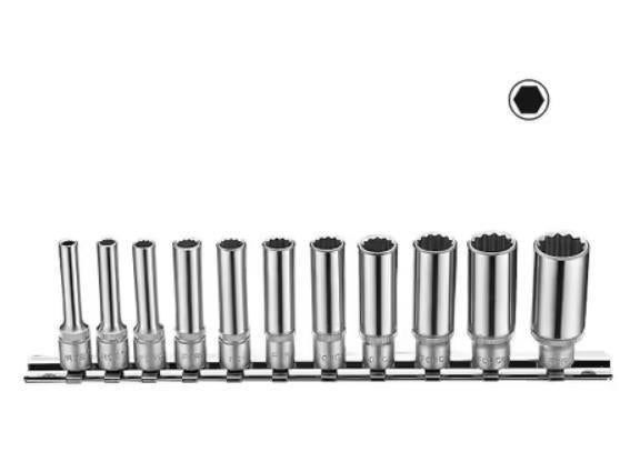 Doppenset lang Engels zeskant 1/4" 11-delig Force, Ophalen of Verzenden, Nieuw