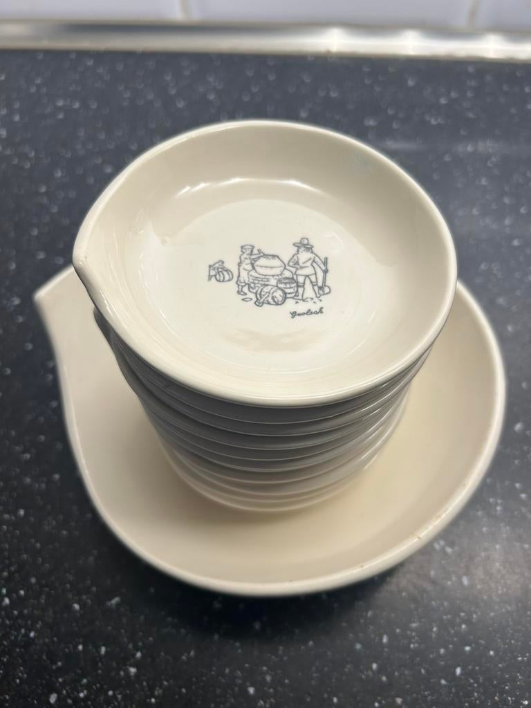 Vintage, brocante Grolsch pinda/petit four set, Ophalen