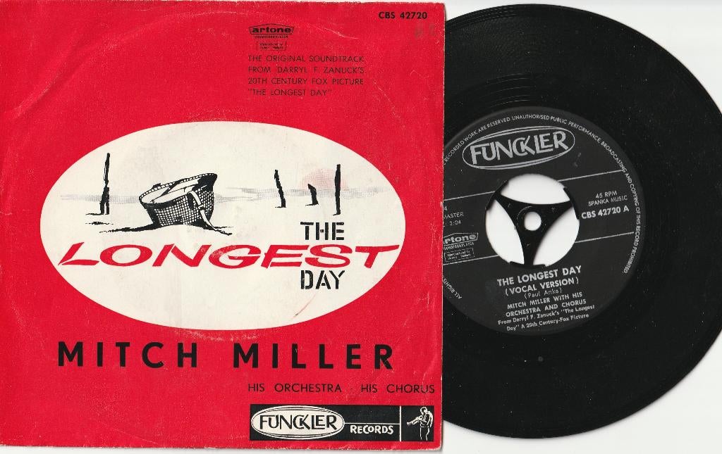 Mitch Miller - The Longest Day (uit film De Langste Dag), Ophalen, Gebruikt, Filmmuziek en Soundtracks, Single