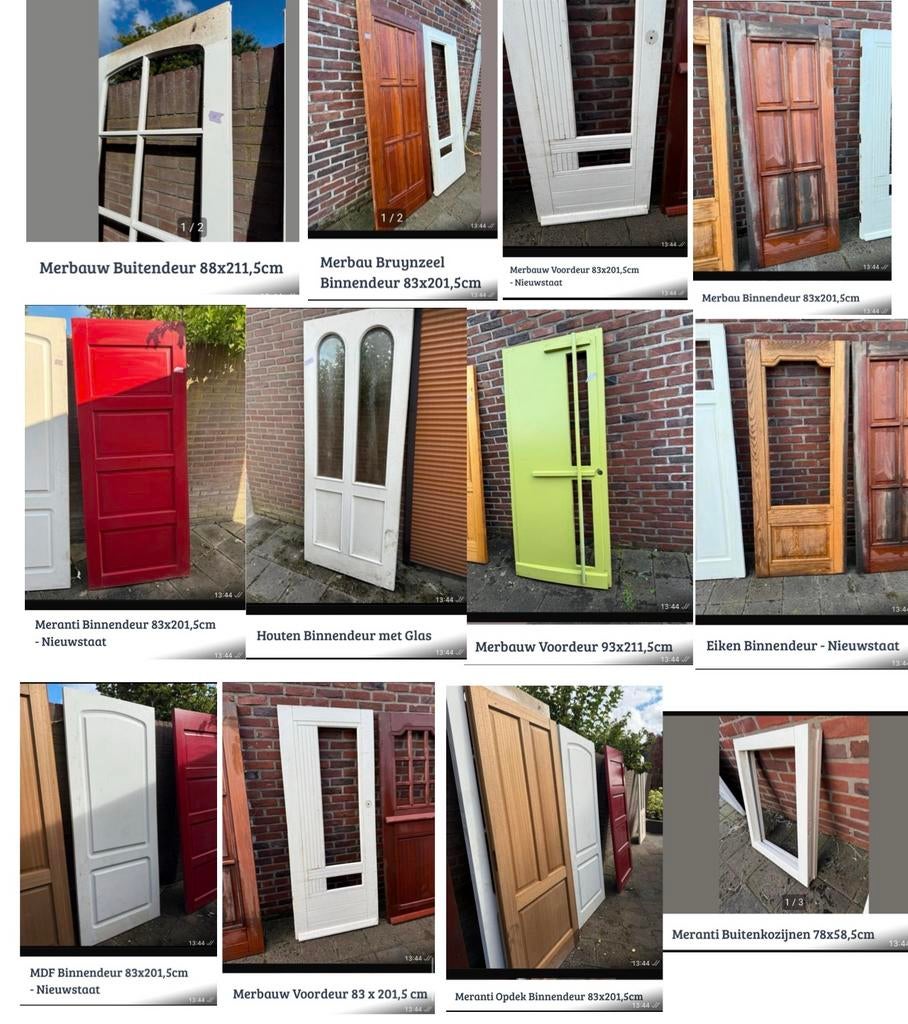 Partij Voordeuren - Nieuw, 18 stuks!, Doe-het-zelf en Verbouw, Deuren en Horren, 80 tot 100 cm, Nieuw, Ophalen of Verzenden, Buitendeur